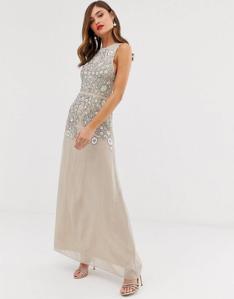 vestido largo para boda de noche